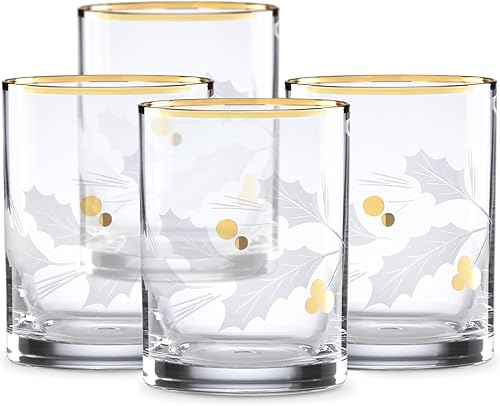 Lenox Holiday Gold - Juego de 4 piezas de cristal transparente, 2.50 libras