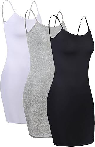 Miniatura 3 de Conjunto Willbond de vestido sin mangas, largo, con tirantes delgados, liso, 3 unidades, para mujer