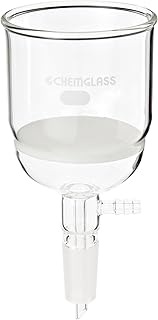 Chemglass CG-1406-24 Glass Buchner Filtering Funnel with Coarse Frit, 350mL Capacity, 24/40 Lower Vacuum Assembly