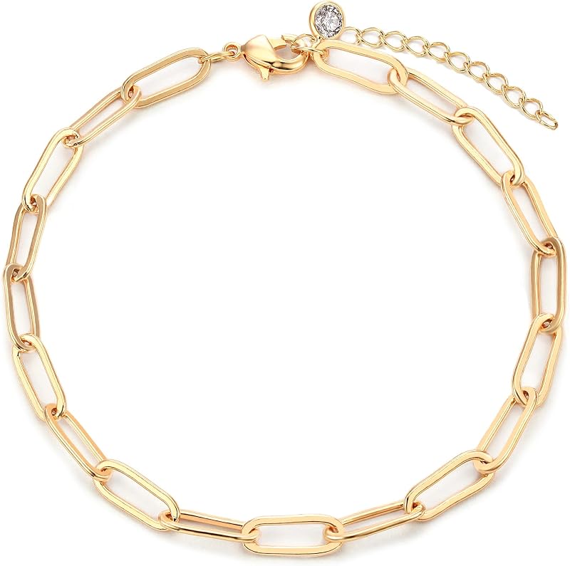 MEVECCO Pulseras de cadena delicada para mujer, estilos en capas y con dijes | Latón chapado en oro de 14 quilates, detalles selectos de circonita cúbica, estructuras de una o varias filas para prendas refinadas de uso diario