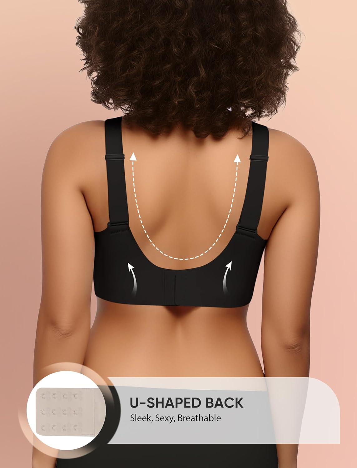 Wireless Bras for Women Seamless Supportive V Mesh Bralette Minimizers Comfortable Tshirt Bra for Older Women - Image 4