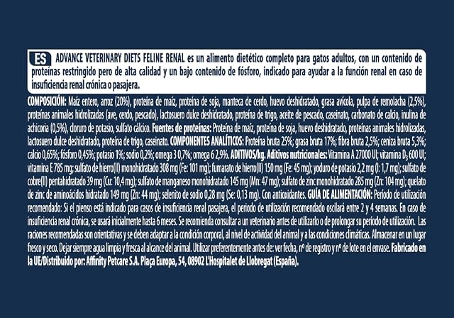 Foto 5 de 7 de Advance Veterinary Diets - Pienso para gatos adultos Advance Renal Dietas Veterinarias