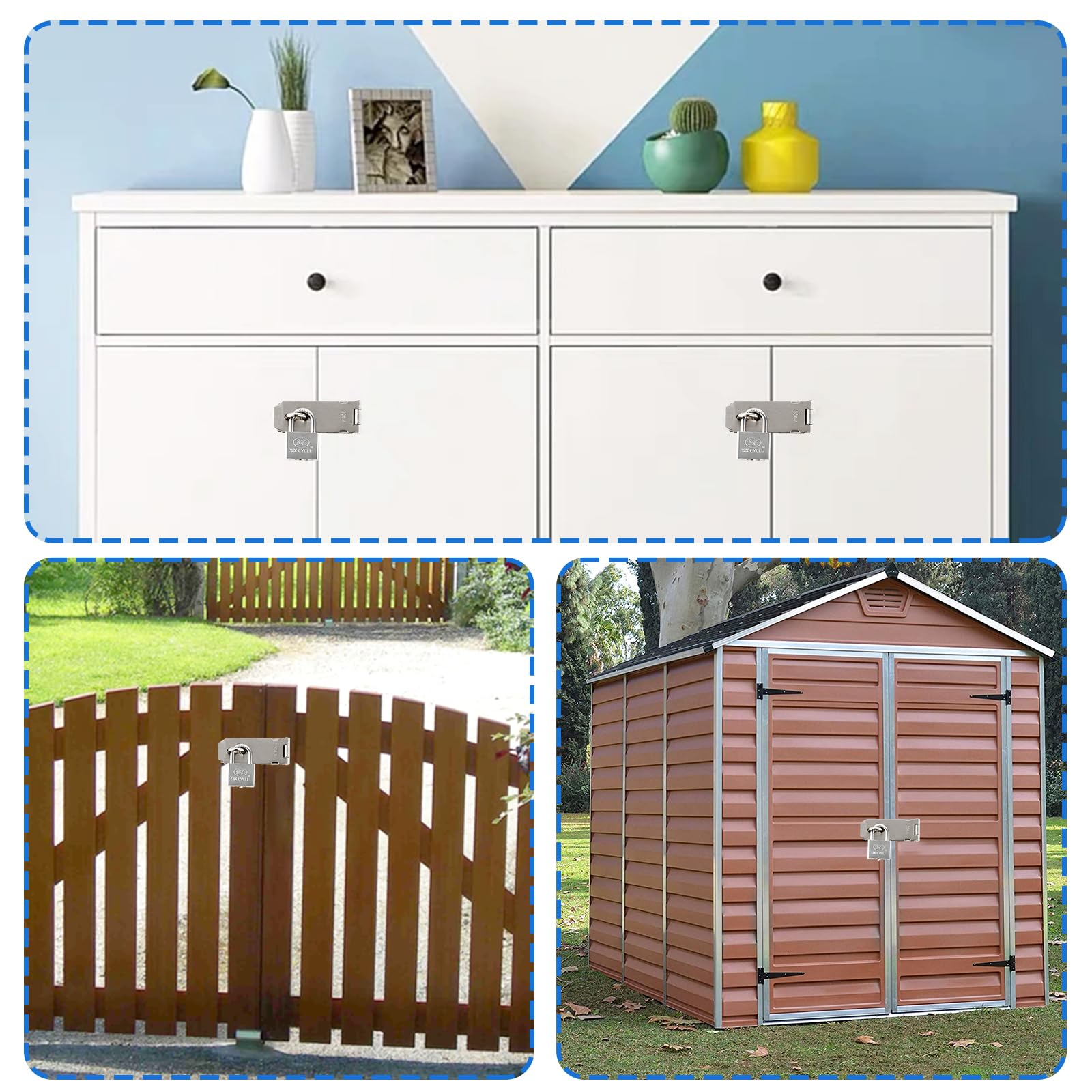 Cerradura de acero inoxidable 304 para cerradura de puerta de 5 pulgadas, cerradura de acero inoxidable con tornillos para jardín, puertas, armarios y 4 unidades