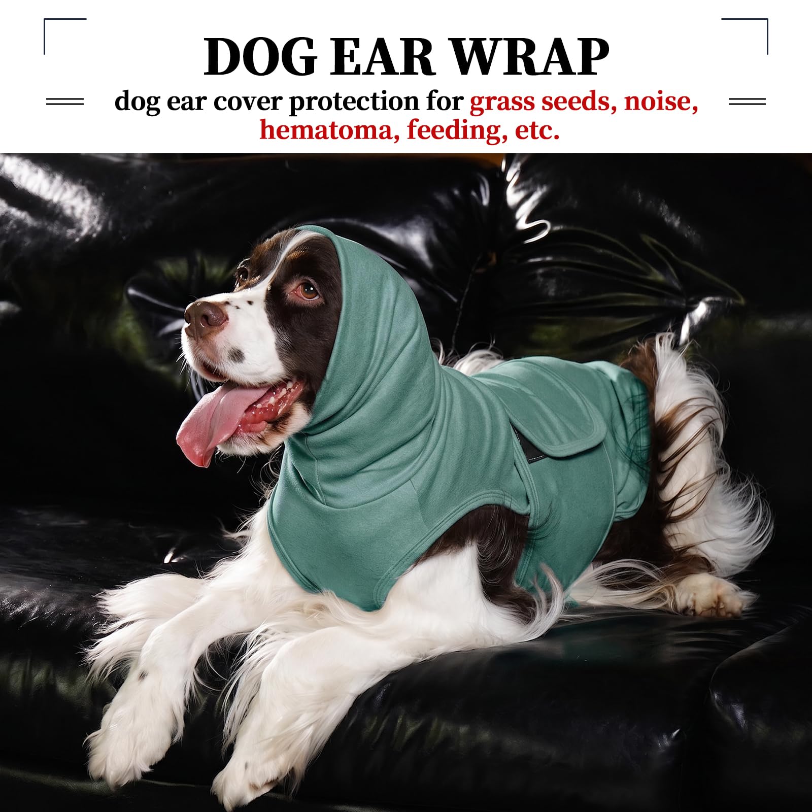 ROZKITCH Chaleco calmante para perros con capucha, cubierta suave para orejas de perro, chaqueta cálida para la ansiedad del perro con envoltura para las orejas, para fuegos artificiales, viajes,