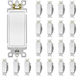 ThunderWay Single Pole Light Switch, Rocker Wall Light Switch, 15A 120/277V, Decorator On/Off Rocker Paddle Interrupter, UL Listed, White, 20 Pack
