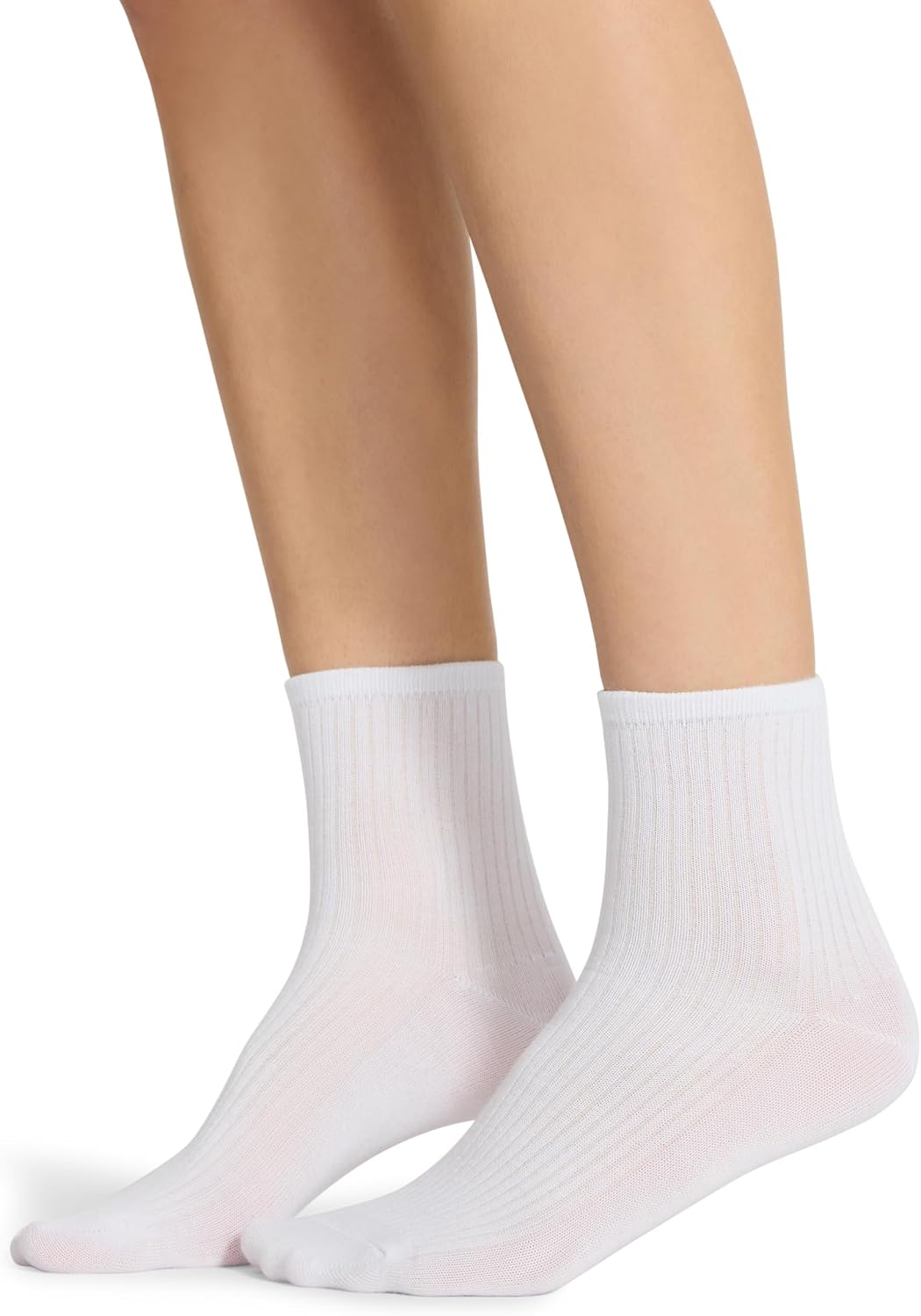 Steve Madden Womens 6Pk Rib Shortie Crew, White, 9-11