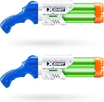 XSHOT Small Dual Stream Water Blaster 2 Pack by ZURU Dual Play Water Toy, Dual Stream Blaster, Water Toy for Children, Teen and Adults