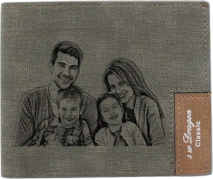 Personalized Wallet For Men, Custom Engraved Photo Wallets, Bifold Leather Wallets, Purse Customized Picture Wallets for Men Boyfriend Birthday Gifts