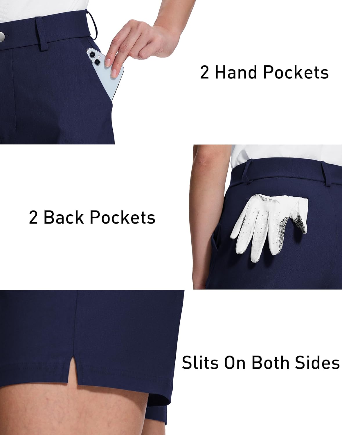 Womens Dressy Casual Shorts 5" Strechy Quick Dry with Pockets for Golf Work Outdoor Hiking - Image 7