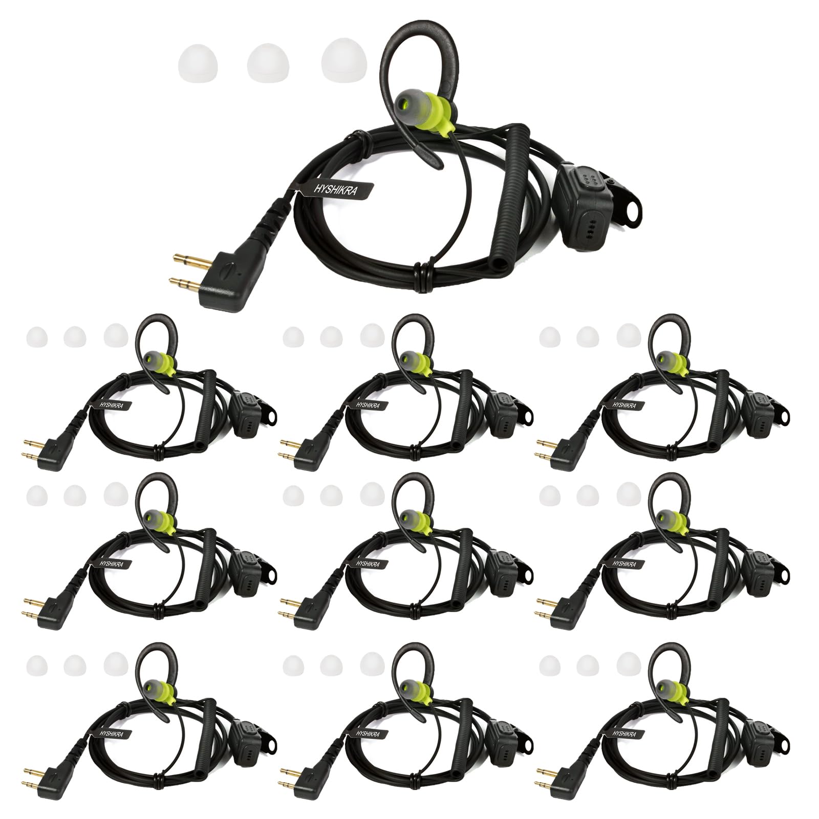 HYSHIKRA Micrófono Auricular Forma en D Compatible con Midland G7 Pro G8 G9 Pro M24 M24 Plus M48 M99 G6 XT G7 XTR | Supervisión de Seguridad Softair (1, Forma de D) — view 7