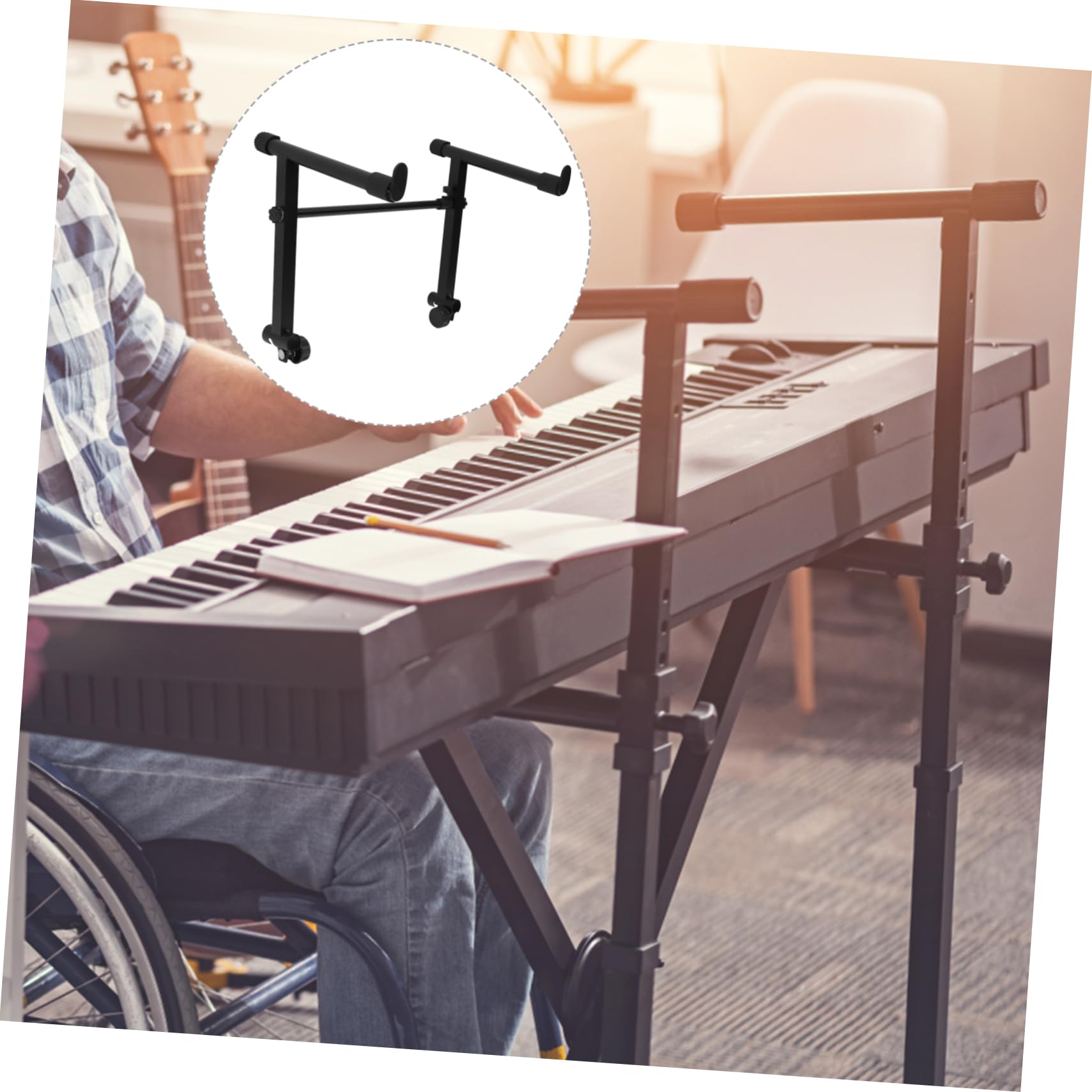 ERINGOGO 1 Ensemble De Support De Clavier à Double Renfort Pour Pianos électroniques, Robuste, Léger Et Support Pour Plus De Sécurité