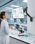 monTEK Monitor Wall Mount for 17-57" Ultrawide, 59.4 lbs, White | Pneumatic lift, full-motion aluminum arm, quick-release VESA 75/100 plate and cable management for curved or flat screens