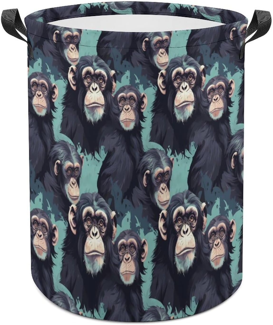 Chimpanzee Monkey Novelty Collapsible Laundry Baskets Waterproof Clothes Hamper Storage Bins with Handles 13.8"x13.8"x17.3" 17.3"x17.3"x17.3"