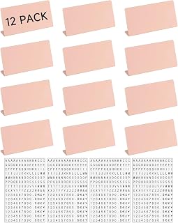 Magnetic Price Display Signs with Changeable Letters for Counter Labels | 3.15 x 1.46 in, 6 Metal signs with 450 magnetic characters for item names, prices, food labels and countertop displays