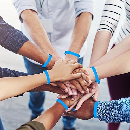 Miniatura 6 de Morcheiong Pulseras de goma de colores, 100 pulseras de silicona en blanco para hombres, mujeres y adolescentes