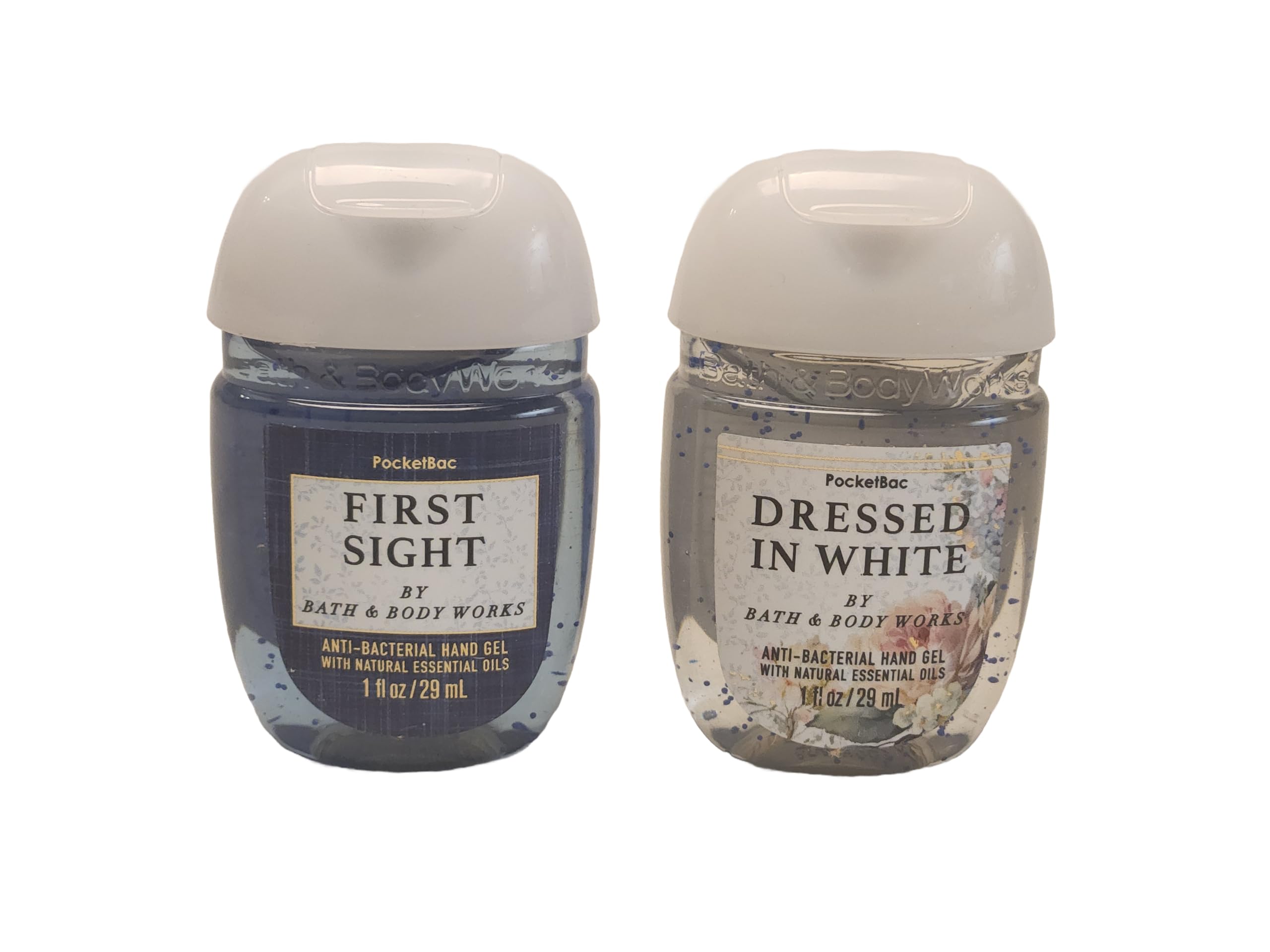 Bath and Body Care - Travel Size Sanitizer - 2 piece Bundle Set Hand Gel - 1 Fl Oz each LIMITED EDITION Scent (WEDDING SET)