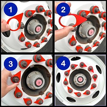 TYK Industries 33mm Red Loose Wheel Lug Nut Safety Check Indicators 50 Pack - Commercial Truck Wheel Nut Pre-Trip Safety Inspection Tool