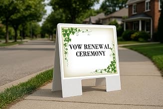 Vow Renewal Ceremony St. Patrick'S Day Irish Fancy Clover Tan A-Frame Double Sided 23x23 in. Yard Road Sign