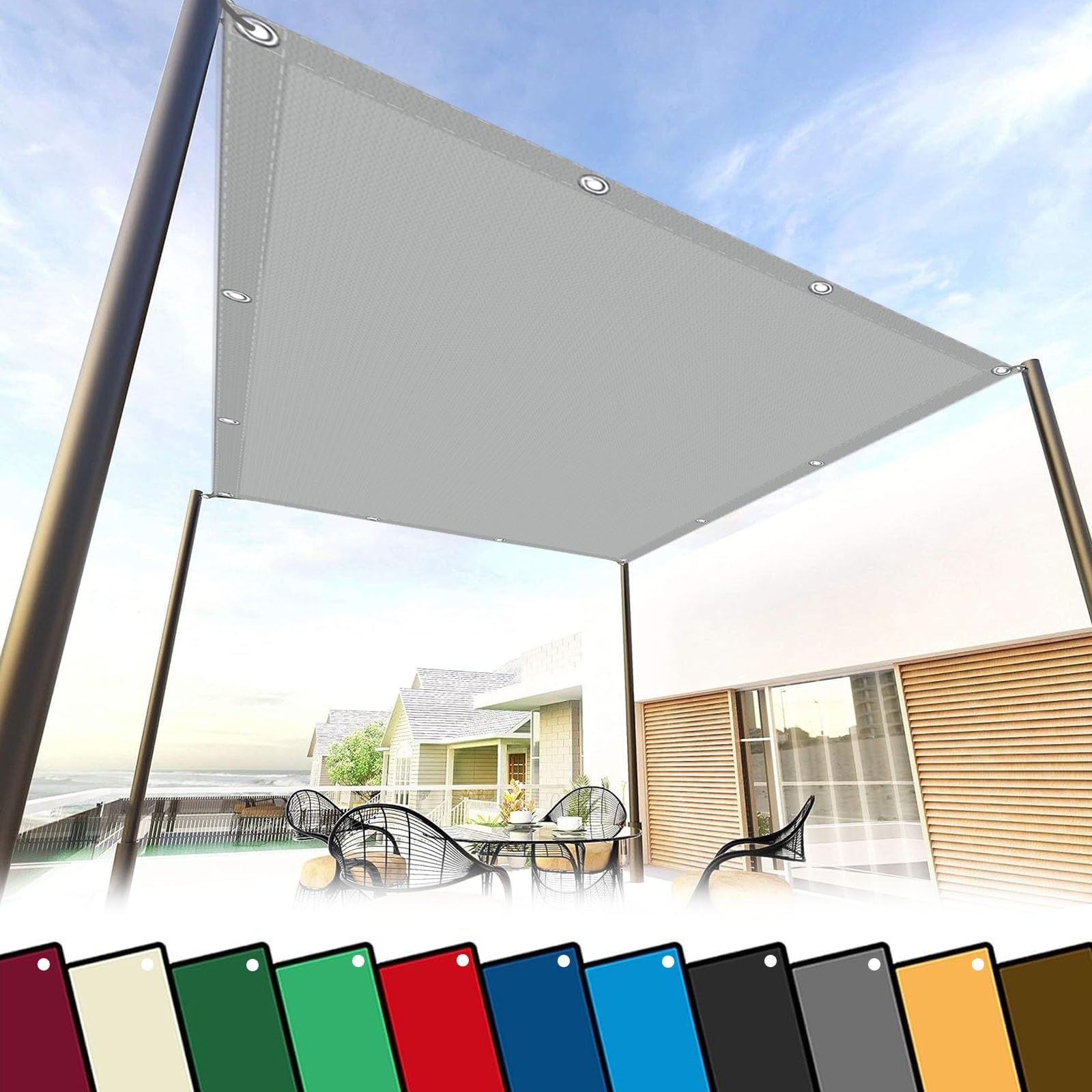 Filet d'ombrage anti-déchirure et anti-UV 2.6 x 4.4 m pour pergola