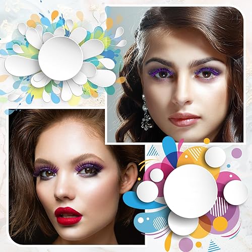 Miniatura 10 de Extensiones de pestañas postizas con purpurina, pestañas postizas para extensiones de pestañas, rizo D, pestañas para cosplay, pestañas
