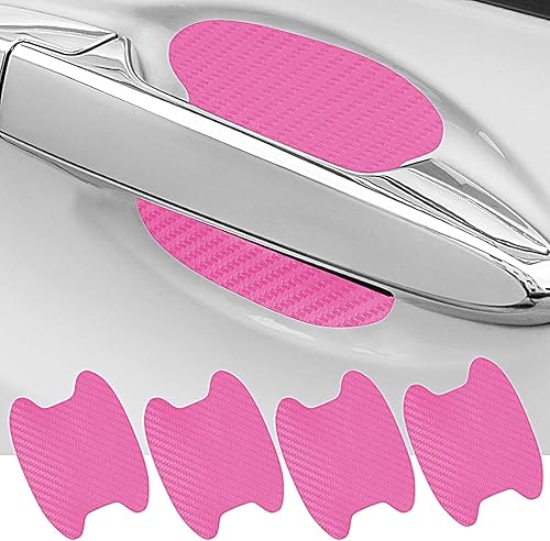 TRNOI Protector de manija de puerta de automóvil, protector de fibra de carbono antiarañazos para puerta de automóvil, película protectora para