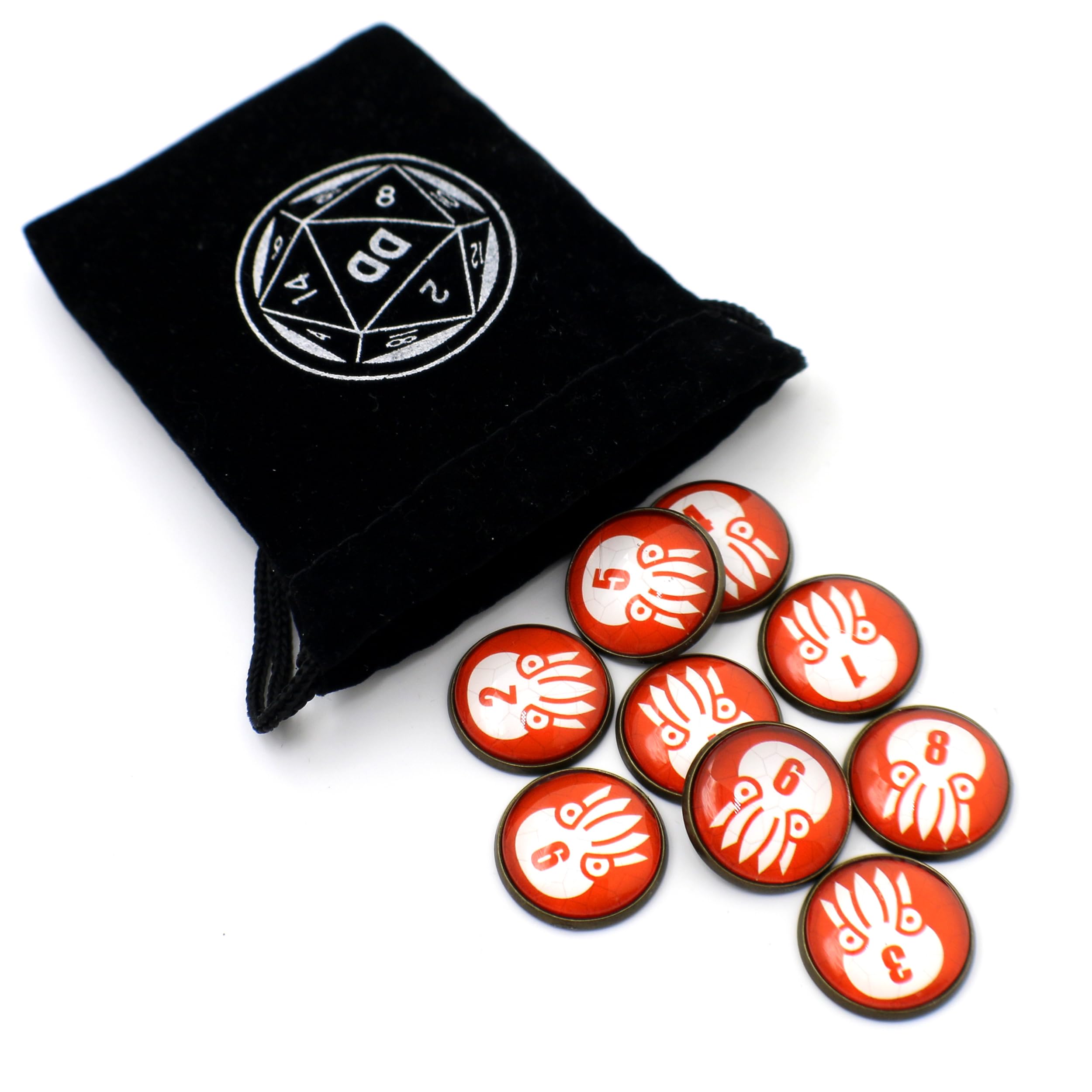 D&D Numbered Monster Token Markers for Dungeons and Dragons (Squid)