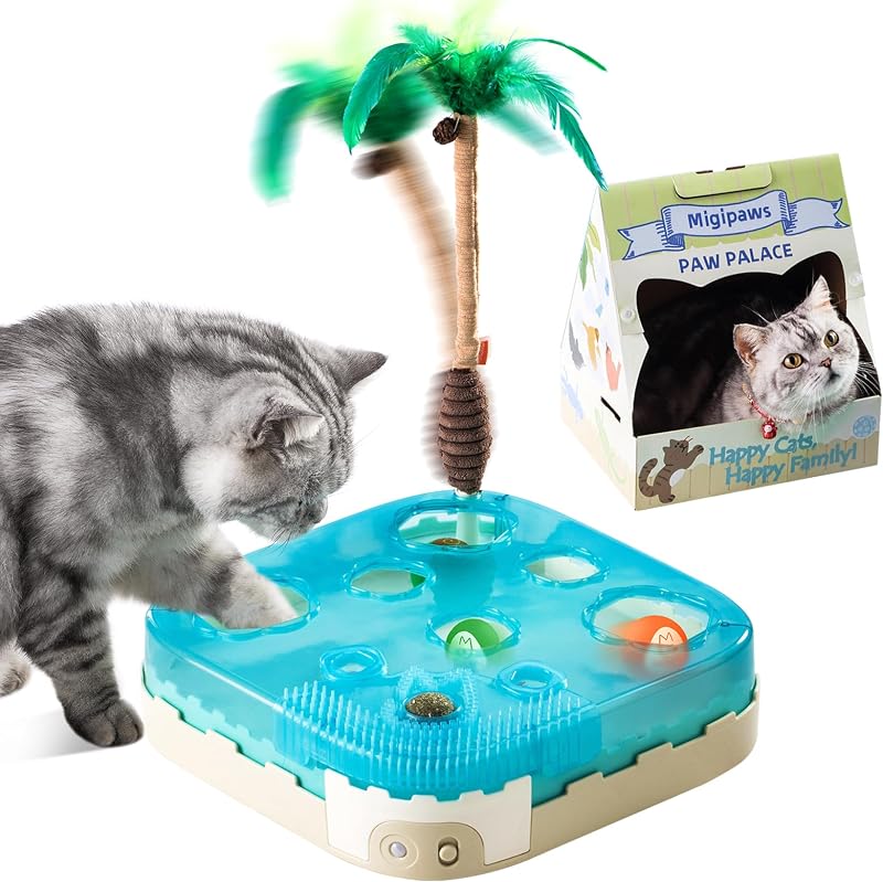 Migipaws 7 az 1-ben interaktív macskajáték mozgásérzékelővel és LED fénnyel - Migipaws Coconut Island