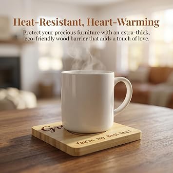 Grandad Coaster Gift, Nature Wooden Drinks Mat, Grandad Birthday Gifts, Fathers Day Presents for Grandad, Funny Grandpa Presents from Grandchildren, Christmas Holiday Present Ideas (Grandad, Tea)