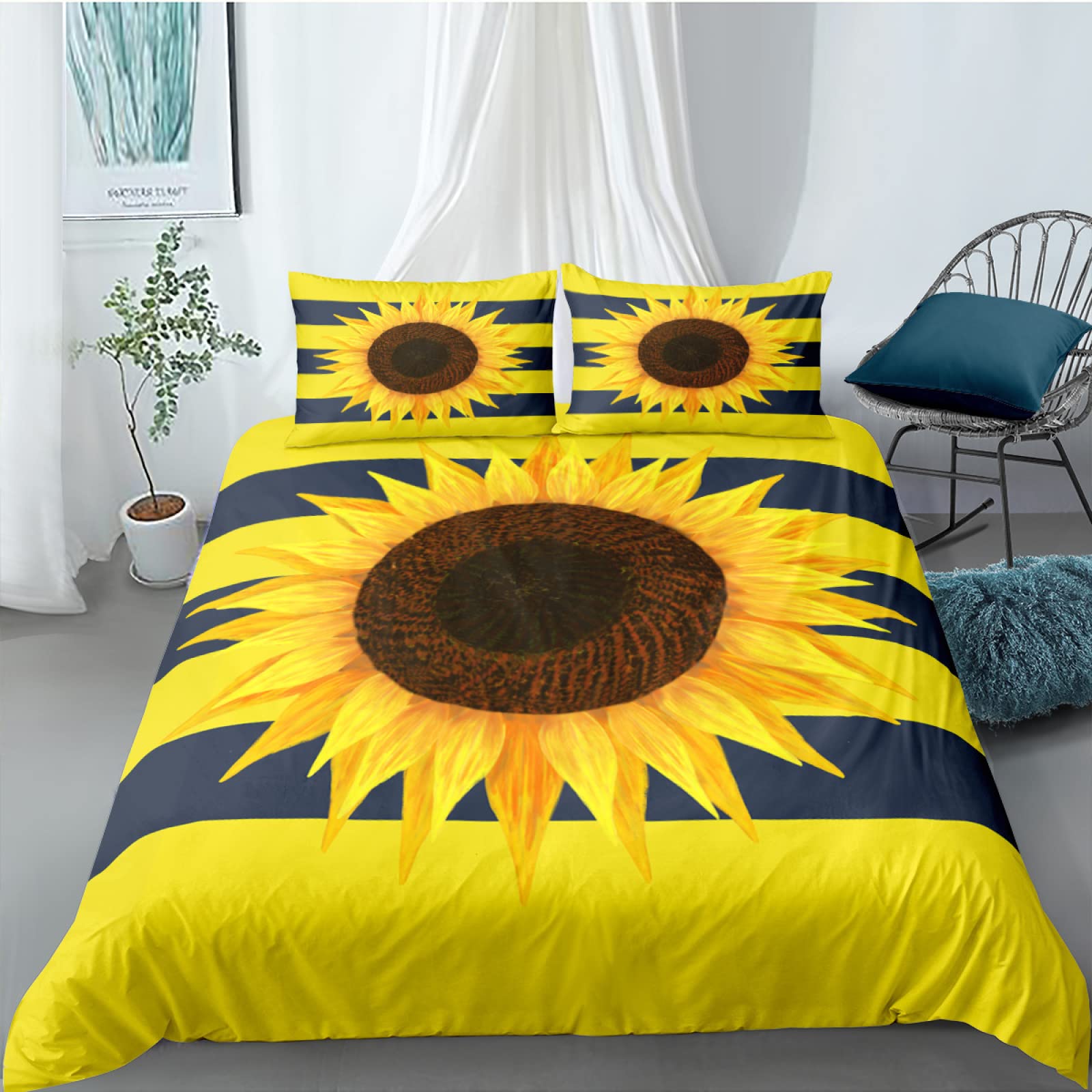 Parure de lit 220x240 anti-plis et thermorégulatrice microfibre jaune