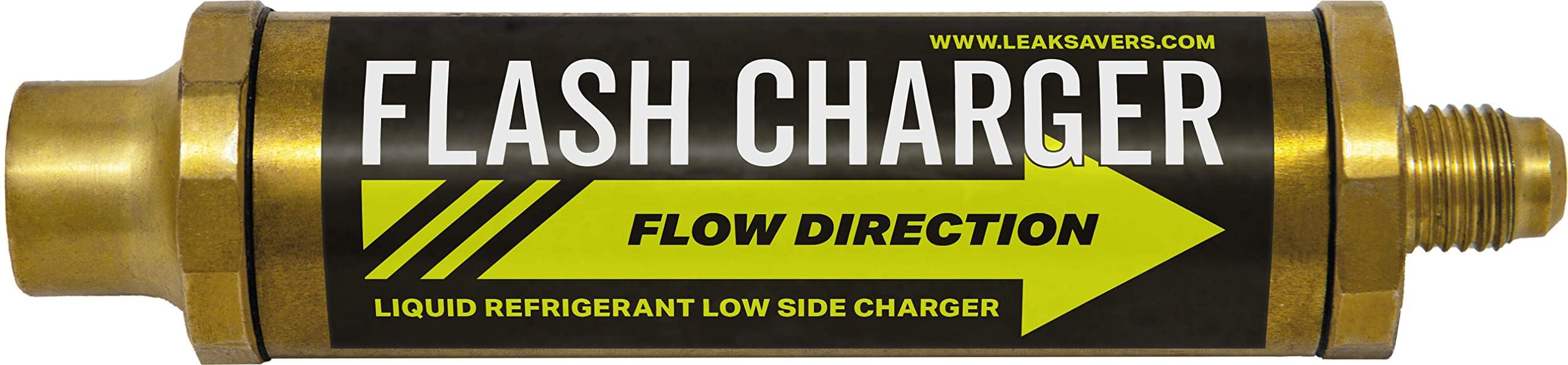 Leak Saver Flash Charger Liquid Low Side Refrigerant Charging Adapter - Quick Charging up to 8X Faster Than Vapor Charging - with Built-in Check Valve for Vacuuming - Compatible with All Refrigerants
