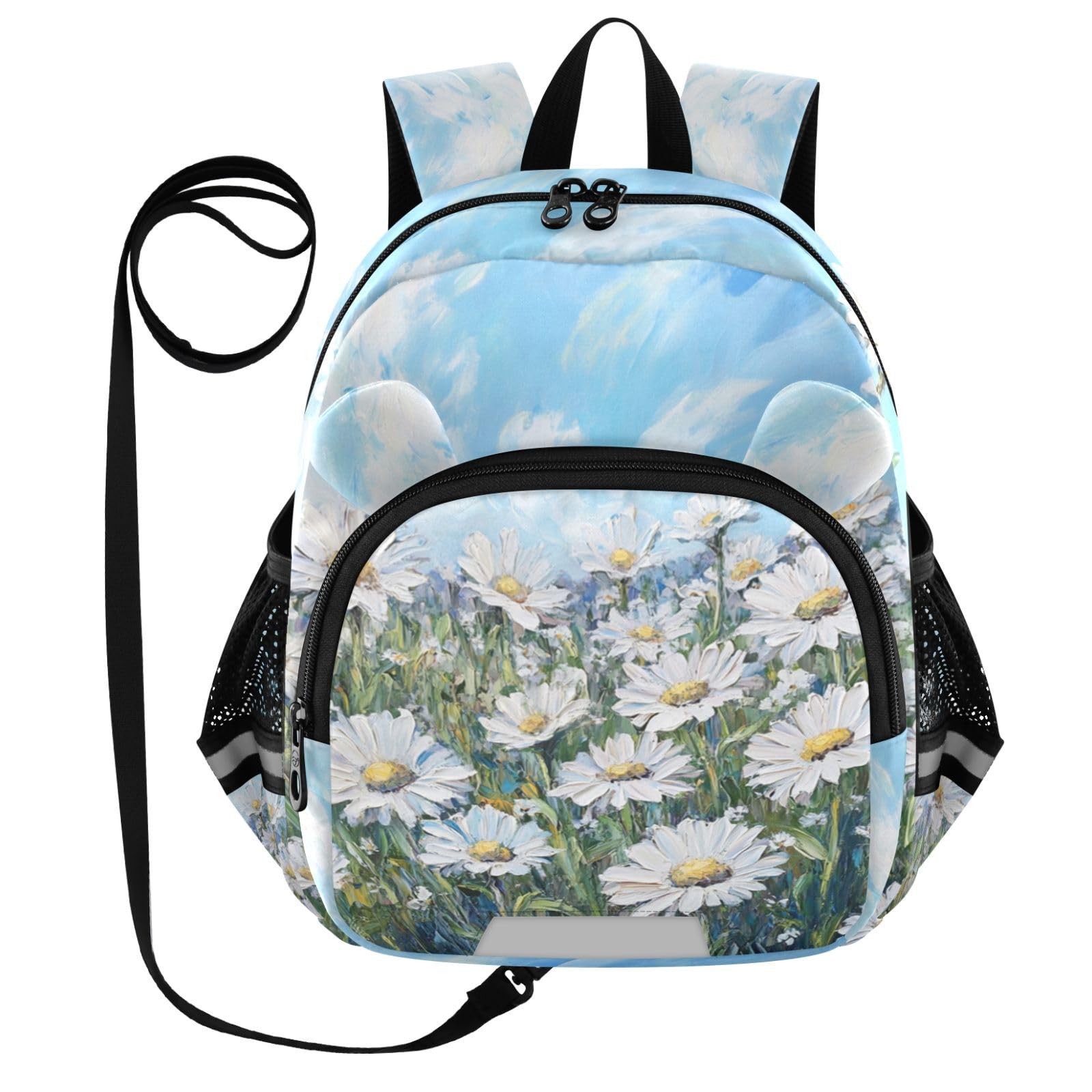 Flower Field Toddler Harness Backpack for Boys Girls 3-6 Years Kids Backpack with Anti Lost Safety Leash Child Leash Backpack for Travel Preschool Walking