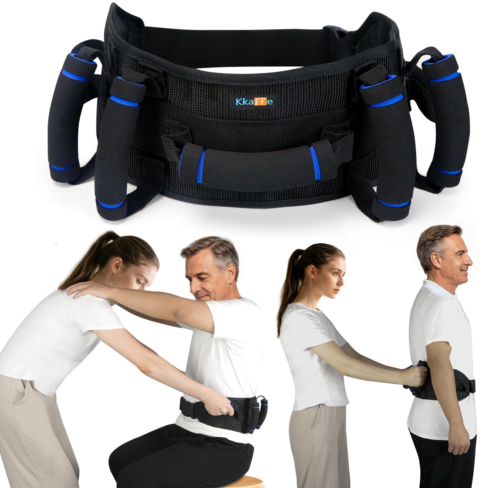 Ceinture de gait avec poignées, ceinture de transfert pour personnes âgées, ceintures de guise pour patients, ceintures de guêtre pour personnes âgées, poignées en caoutchouc