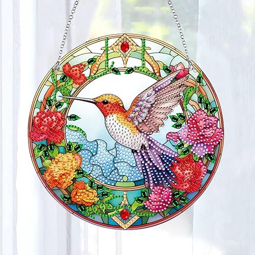 Miniatura 10 de DIY 5D Bee Diamond Painting Kits Hanging Sign Wall Art Sign Bee Diamond Art Suncatcher Window Hanging Ornament Window Pendants Home Garden Wall Door