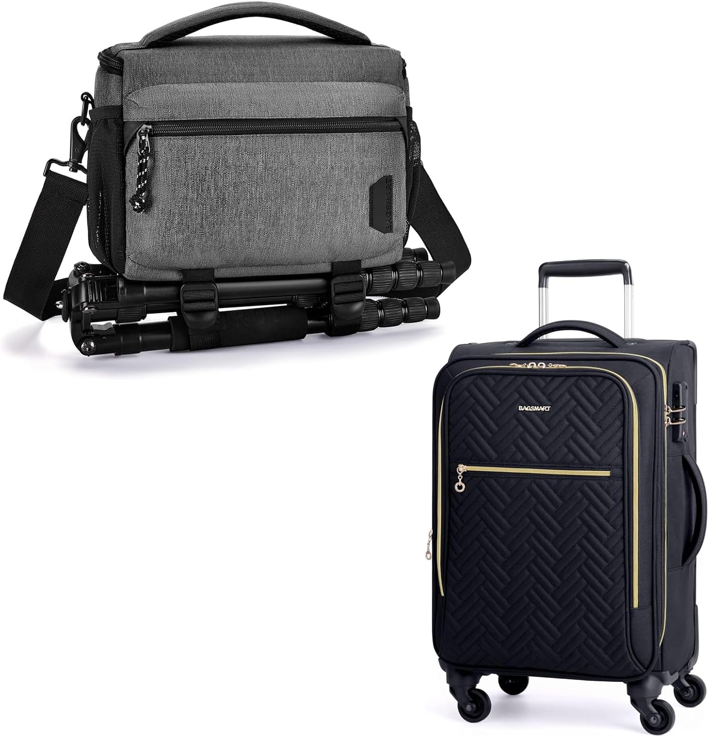 BAGSMART Camera Bag with Carry On Luggage 20 Inch,Softside