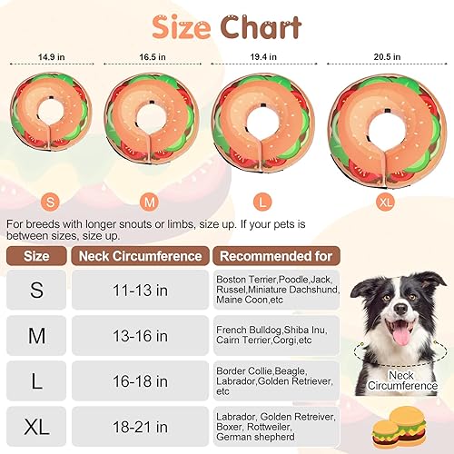 Miniatura 2 de BEAUTYZOO - Collar cónico inflable suave para perros y gatos, alternativa al cono para perros, collar de recuperación tipo donut para perros después