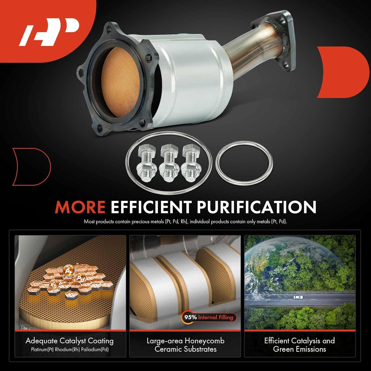 A-Premium Front Catalytic Converter Kit Direct-Fit Compatible with Nissan Frontier, Xterra, 2001 2002 2003 2004, 2.4L, E.P.A. Compliant