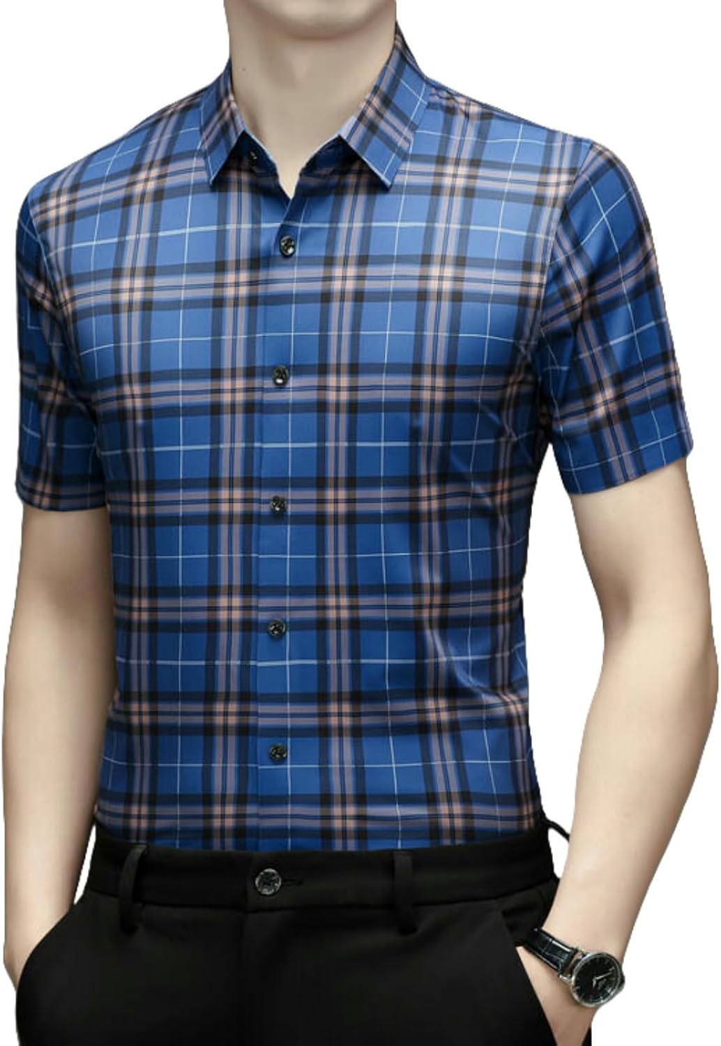 Men's Plaid Lapel Trendy Versatile Shirt
