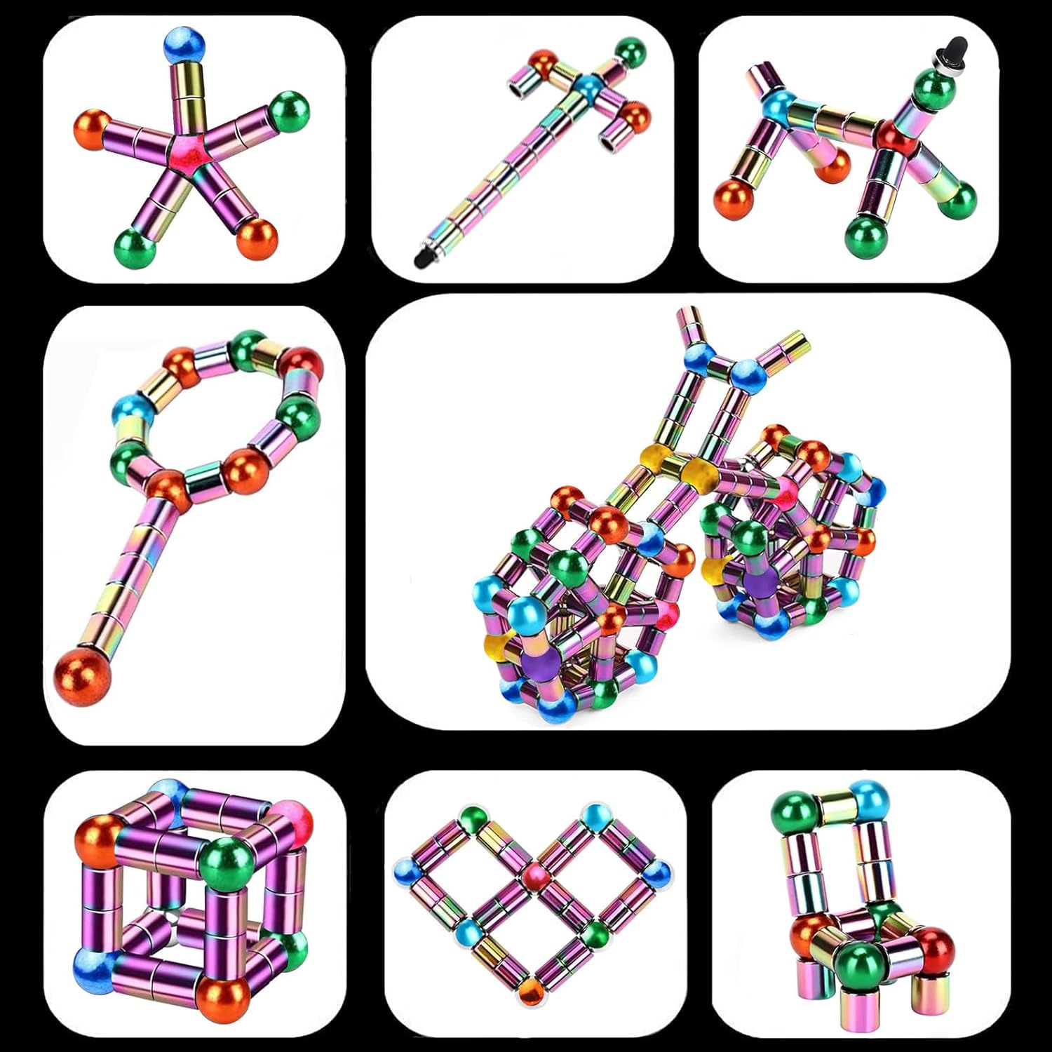 Valentines Day Gifts for Kids Magnetic Fidget Pen, Decompression Magnetic Toy Pen,Funny Gifts for Teen Boys Girls Gift,Kid Novelty Gadget Gif t, Birthday Gif t,Valentine Classroom Gift s (Small Black) - Image 3