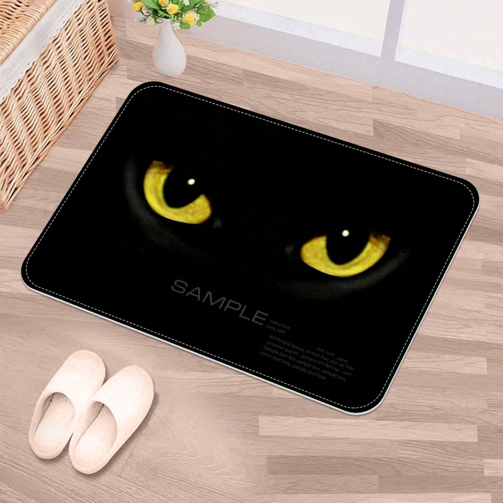 Luoweisi Cat Eyes Doormat Indoor Modern Area Rugs Living Room Carpets for Children Bedroom Home Decor Nursery Rug 80 x 50 cm (31 x 20 inch)