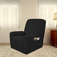 Vista 2 de PureFit Funda súper elástica para sofá reclinable con bolsillo, funda de sofá suave y antideslizante de elastano, lavable, protector de muebles
