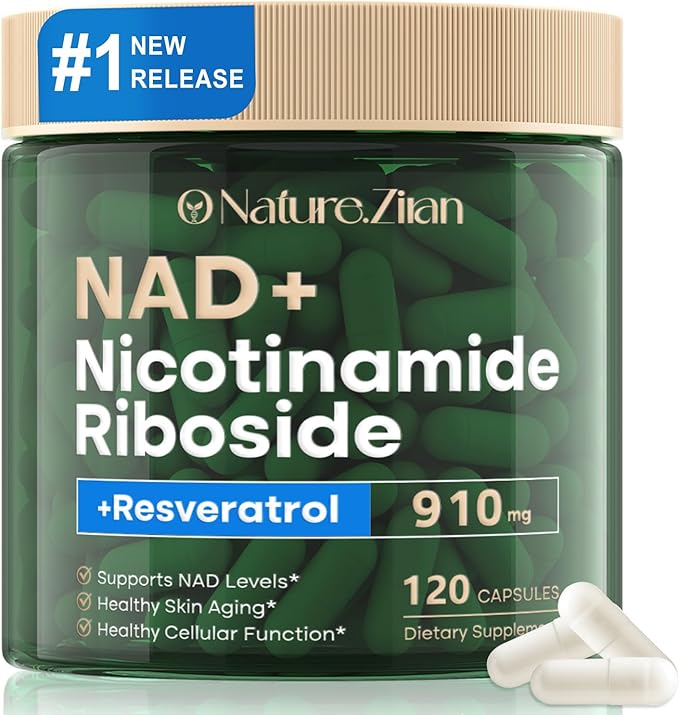 O NATURE . ZIRAN NAD Supplement, NAD Nicotinamide Riboside 910 Mg for Men and Women, Liposomal Nicotinamide Riboside Resveratrol, for Anti-Aging, Energy, Focus, Boost NAD+ - 120 Capsules