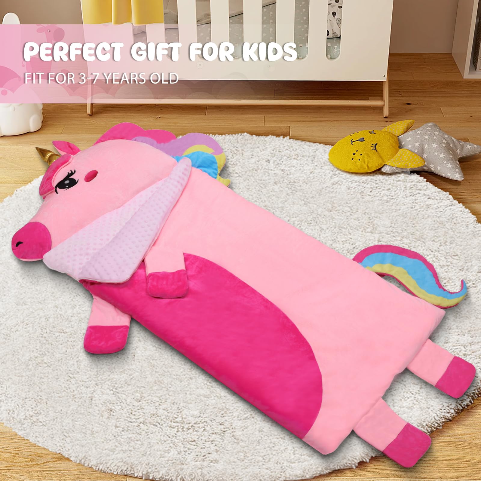 Decalsweet Schlafsack Kinder Doppelter Reißverschluss Warm, 170×70cm