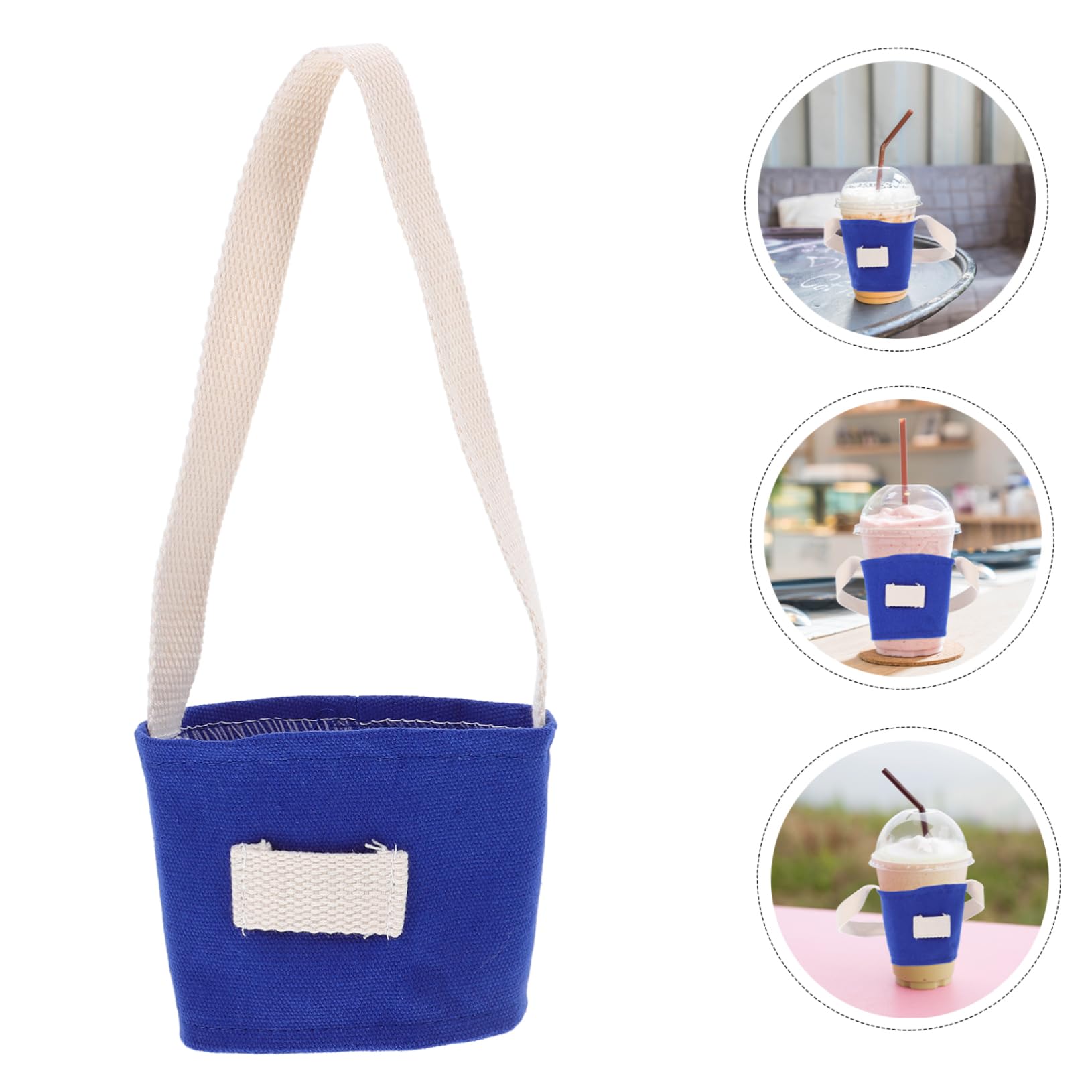 HOLIDYOYO Milk Tea Cup Set Sleeves Reusable Beverage Cup Holder Fashionable Canvas Bag