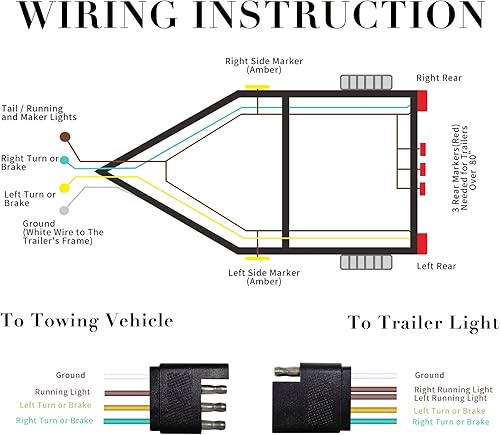 Miniatura 8 de Luces de remolque con kit de arnés de cableado de remolque de 50 pies - Sistema completo de iluminación LED impermeable