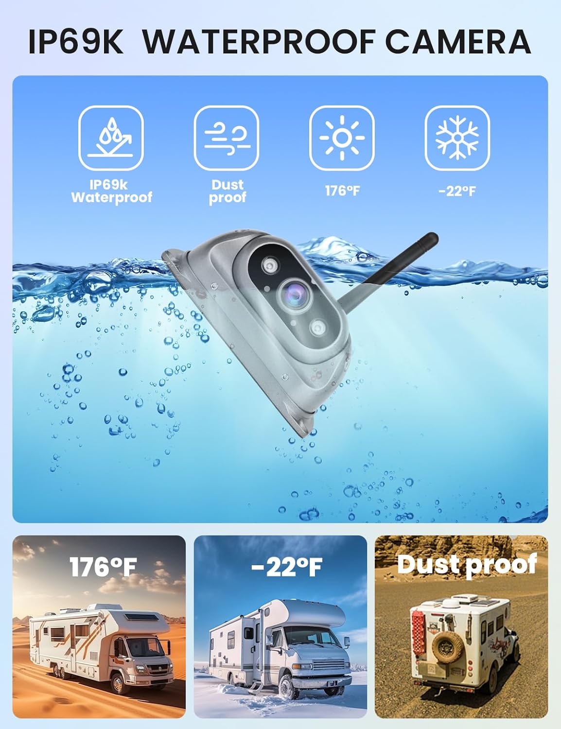 Dual Wireless Backup Cameras System with 10.26" 1080P HD IPS Touch Screen-No Delay,IP69K Waterproof, Super Night,Wide Split Screen 2-Channel for Safe Reversing for RV,Trailer,Camper,5th Wheel,Truck