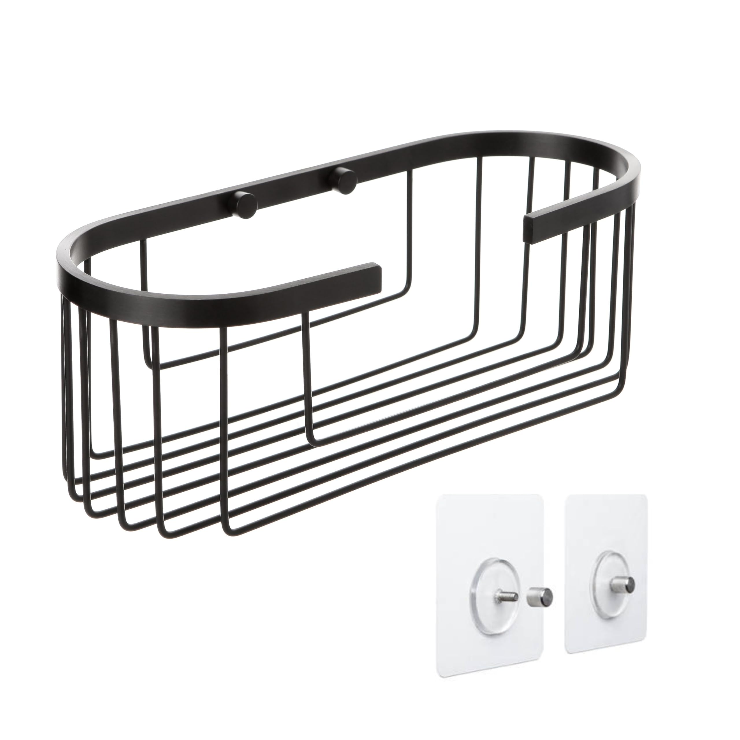 Étagère de douche ovale noire pour une salle de bain moderne