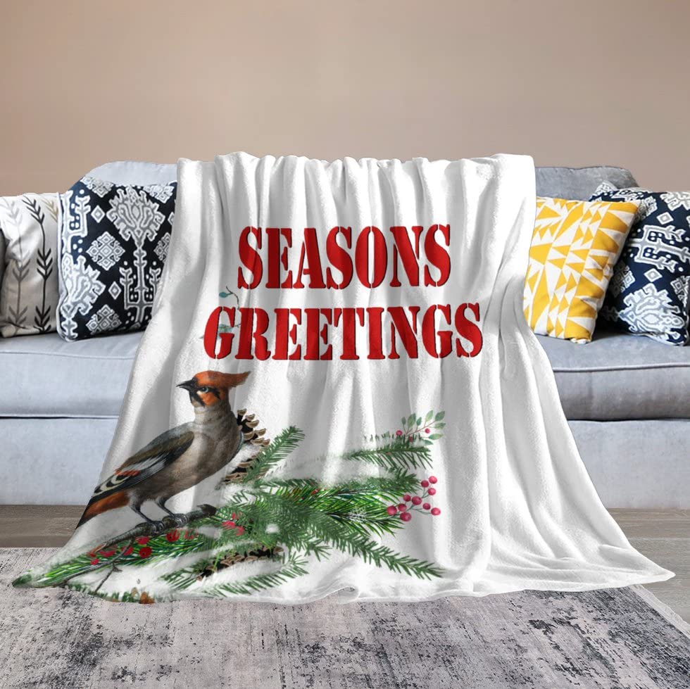 Couverture chaude motif oiseau rouge : le confort partagé en hiver - 7
