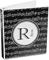 Vista 4 de Carpeta personalizada de 3 anillas con notas musicales, 1 pulgada, color blanco