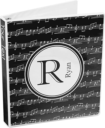 Vista 4 de Carpeta personalizada de 3 anillas con notas musicales, 1 pulgada, color blanco