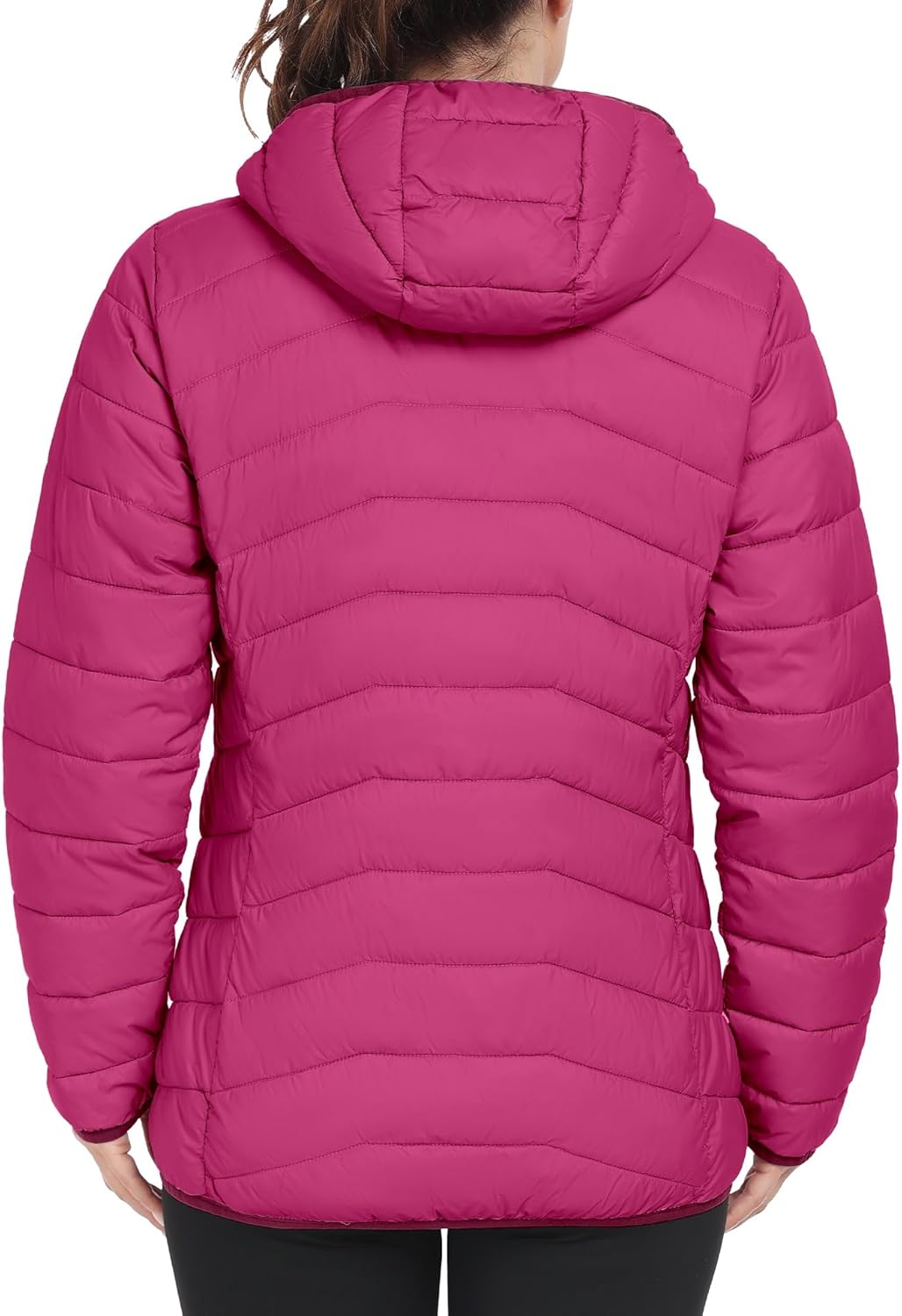 Mapamyumco Women's Packable Puffer Jacket Winter Lightweight Water-Repellent Quilted Coat with Hood and Zip Pocket - Image 2